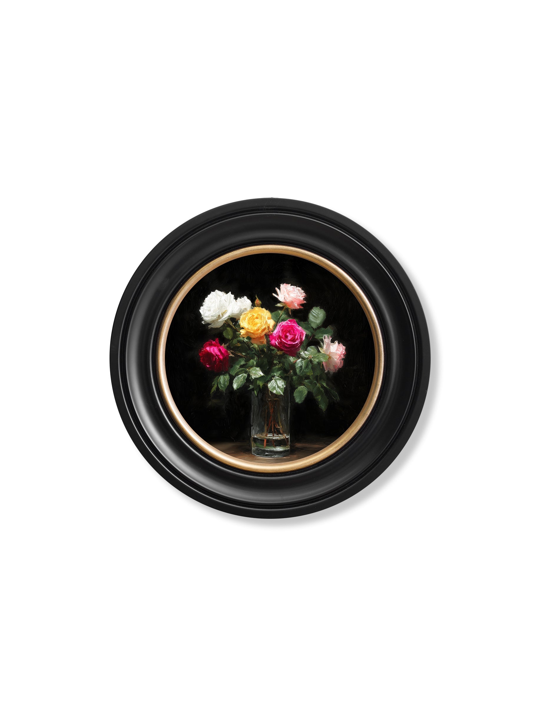 Roses After Dark - Oxford Round Frame - Blythe Living