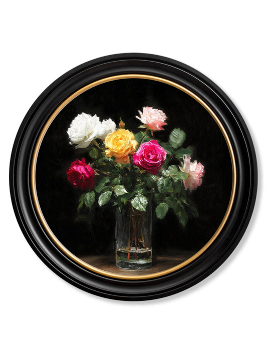 Roses After Dark - Oxford Round Frame - Blythe Living