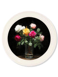 Roses After Dark - Oxford Strong White Round Frame - Blythe Living