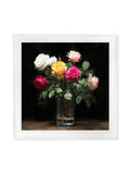 Roses After Dark - White Hurstwood Square Frame - Blythe Living