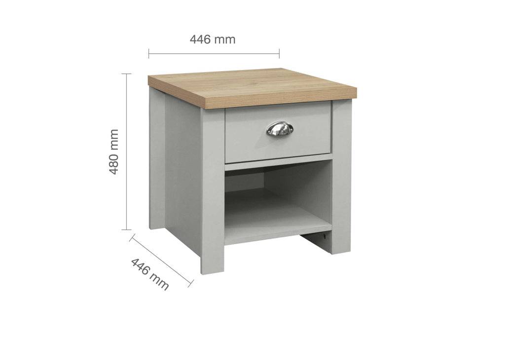 SHOP HIGHGATE 1 DRAWER LAMP TABLE GREY