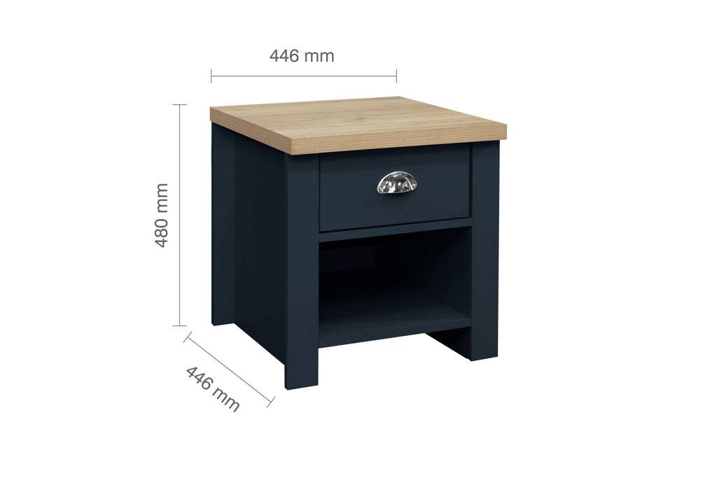 SHOP HIGHGATE 1 DRAWER LAMP TABLE NAVY BLUE