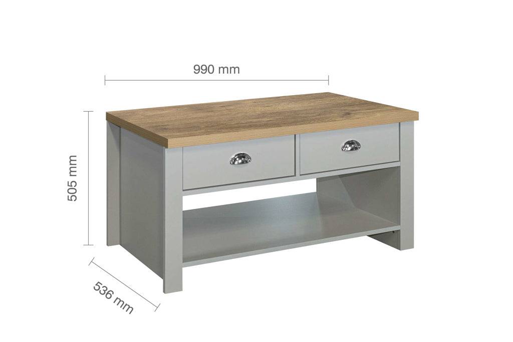 SHOP HIGHGATE 2 DRAWER COFFEE TABLE GREY
