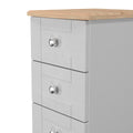 Durable Sussex 5 Drawer Bedside Cabinet in Grey Ash & Bardolino Oak