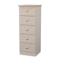 Best Sussex 5 drawer bedside cabinet in Kashmir Ash & Bardolino Oak