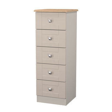 Best Sussex 5 drawer bedside cabinet in Kashmir Ash & Bardolino Oak