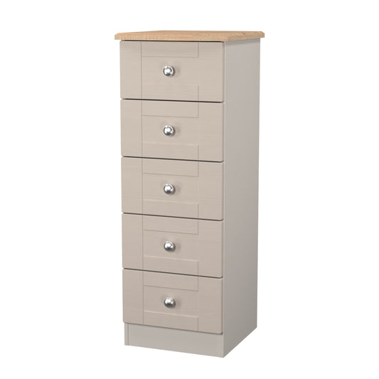 Best Sussex 5 drawer bedside cabinet in Kashmir Ash & Bardolino Oak