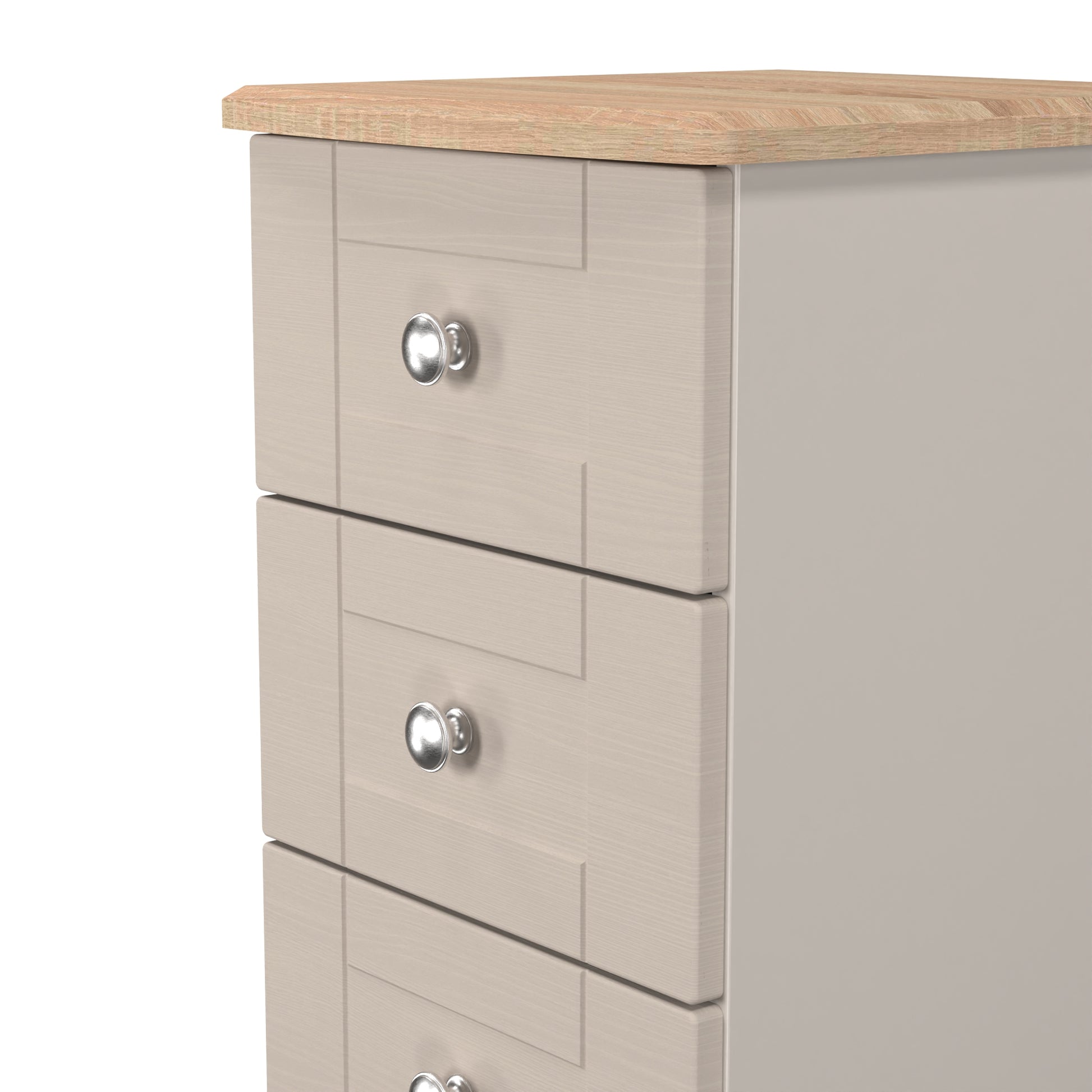 Top quality Sussex 5 drawer bedside cabinet in Kashmir Ash & Bardolino Oak