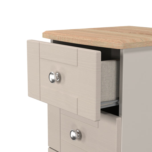 Sussex 5 drawer bedside cabinet in Kashmir Ash & Bardolino Oak