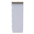 Ready to use Sussex 5 Drawer Bedside Cabinet in White Ash & Bardolino Oak