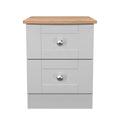 Sussex 2 Drawer Bedside Cabinet in Grey Ash & Bardolino Oak - Blythe Living