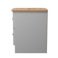 Sussex 2 Drawer Bedside Cabinet in Grey Ash & Bardolino Oak - Blythe Living