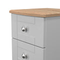 Sussex 2 Drawer Bedside Cabinet in Grey Ash & Bardolino Oak - Blythe Living
