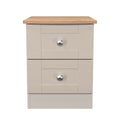 Heavy wood Sussex 2 Drawer Bedside Cabinet Kashmir Ash & Oak