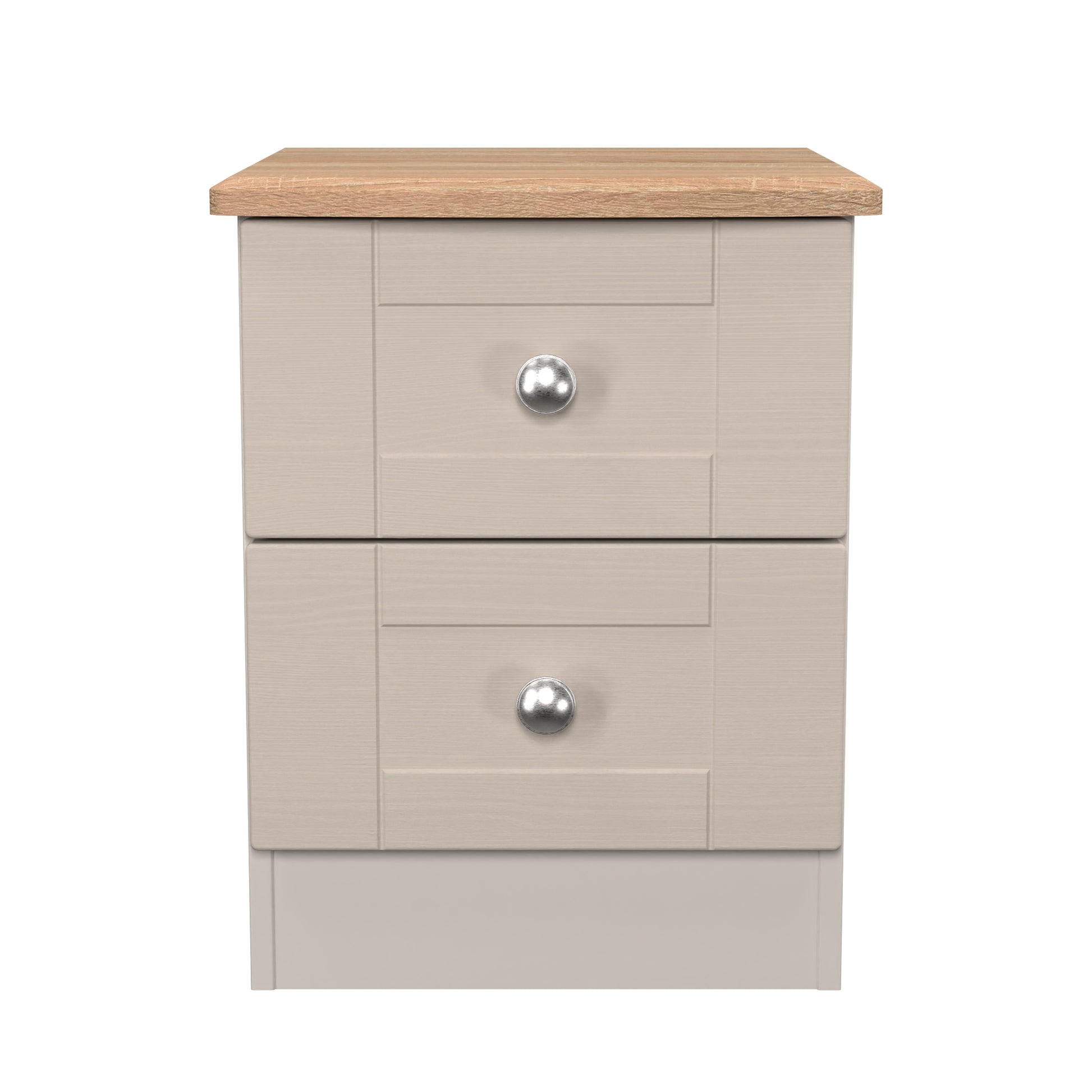 Heavy wood Sussex 2 Drawer Bedside Cabinet Kashmir Ash & Oak