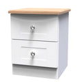 Sussex 2 Drawer Bedside Cabinet White Ash & Oak