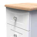 Heavy wood Sussex 2 Drawer Bedside Cabinet White Ash & Oak