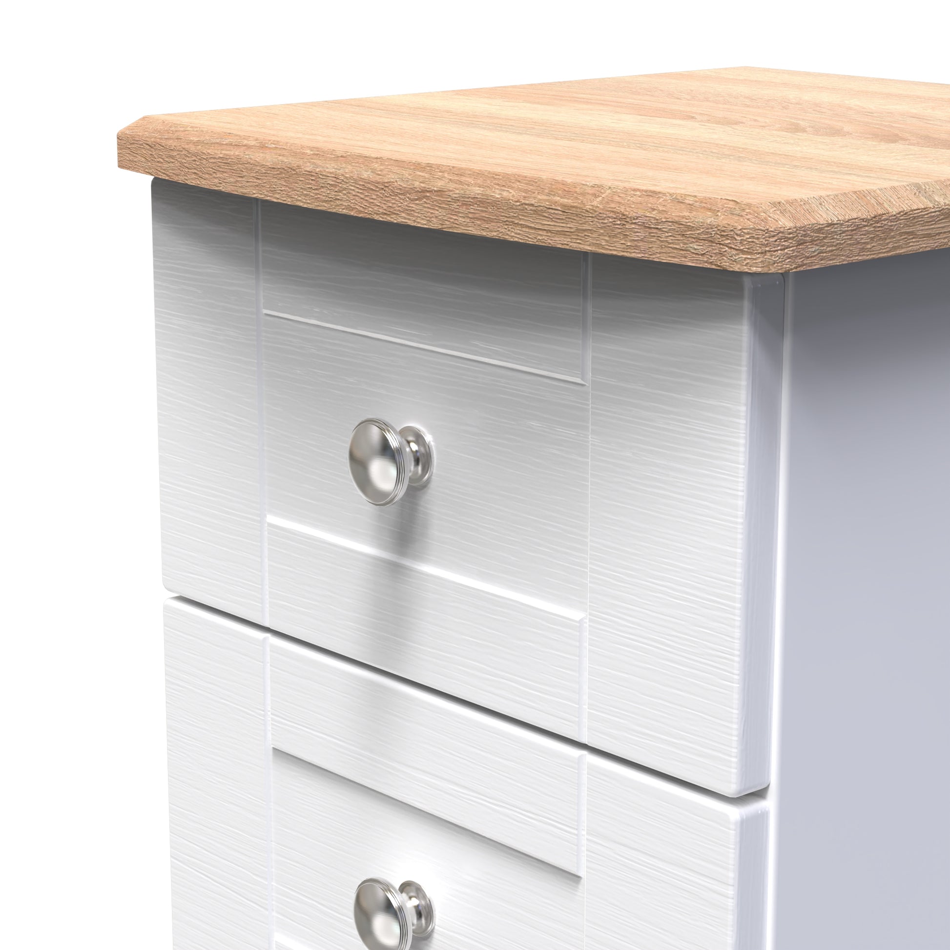 Heavy wood Sussex 2 Drawer Bedside Cabinet White Ash & Oak