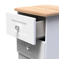 Best Sussex 2 Drawer Bedside Cabinet White Ash & Oak