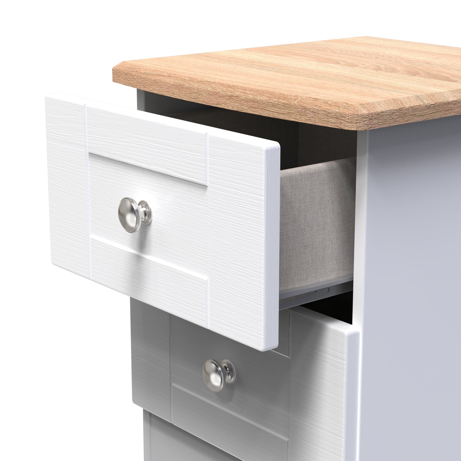 Best Sussex 2 Drawer Bedside Cabinet White Ash & Oak