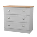 Heavy wood Sussex 3 Drawer Chest of Drawers in Grey Ash & Bardolino Oak