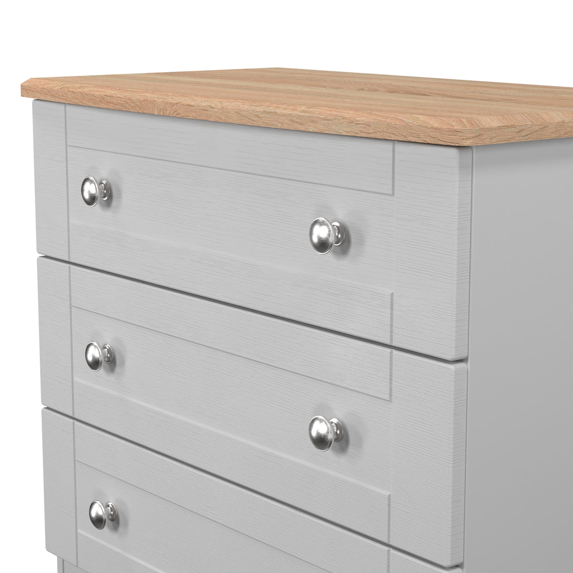 Best Sussex 3 Drawer Chest of Drawers in Grey Ash & Bardolino Oak