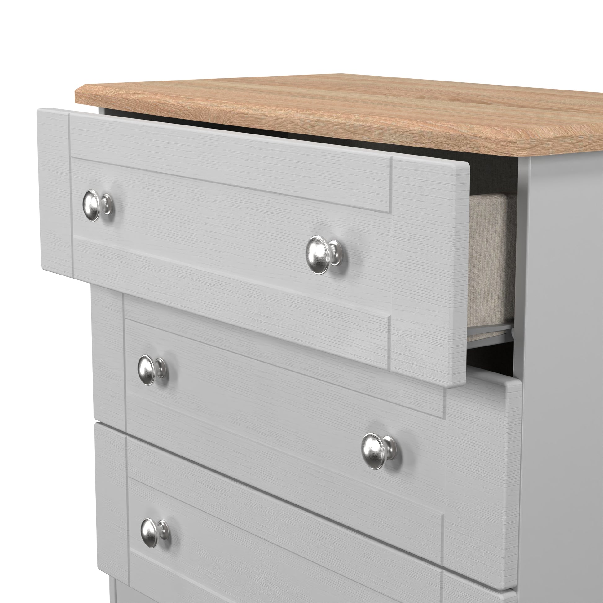 Ready to use Sussex 3 Drawer Chest of Drawers in Grey Ash & Bardolino Oak