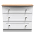 Heavy wood Sussex 3 Drawer Chest in White Ash & Bardolino Oak