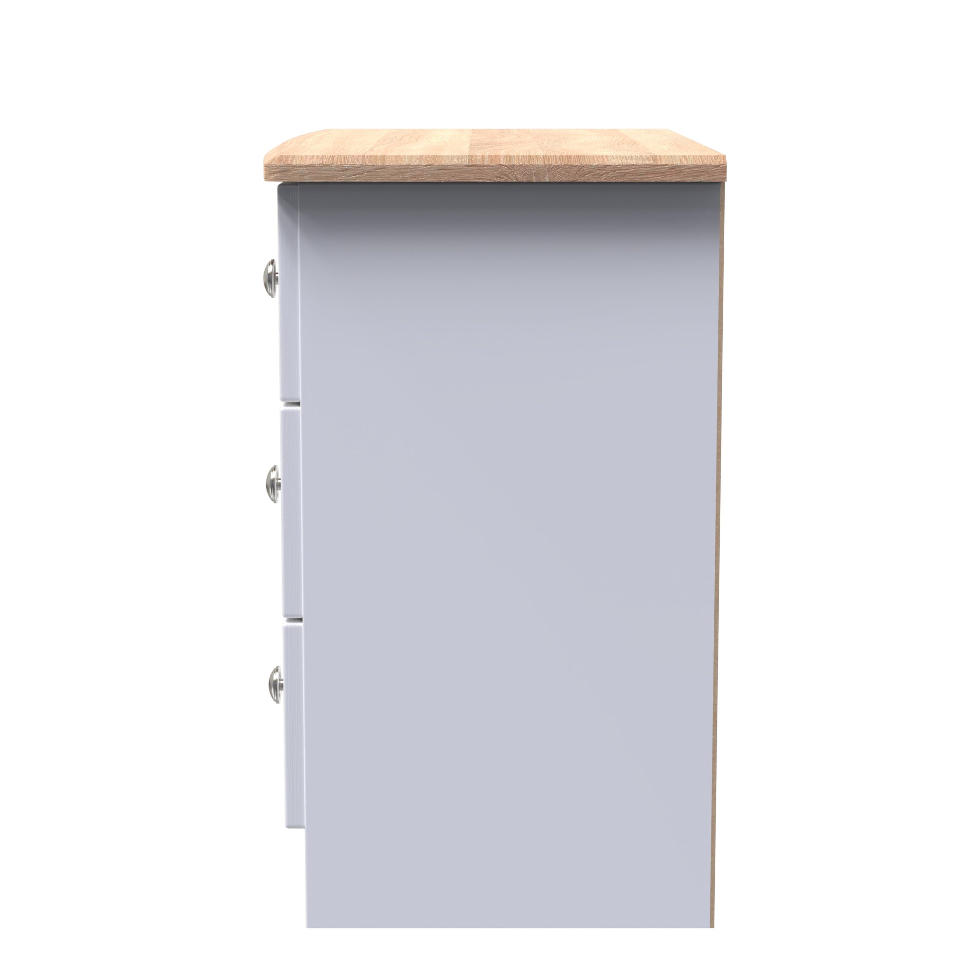 Ready to use Sussex 3 Drawer Chest in White Ash & Bardolino Oak