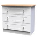 Sussex 3 Drawer Chest in White Ash & Bardolino Oak