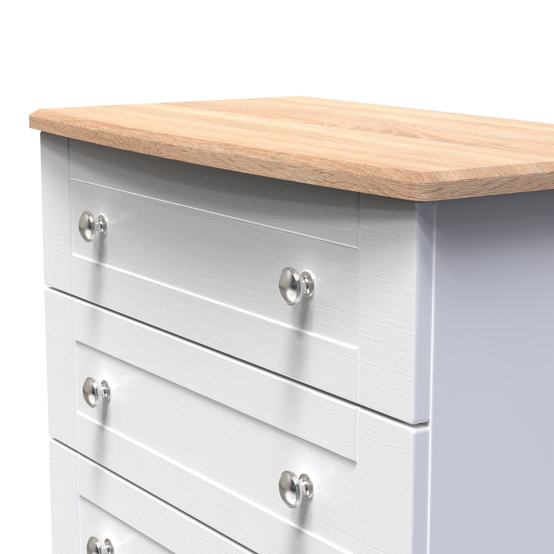 High Quality Sussex 3 Drawer Chest in White Ash & Bardolino Oak