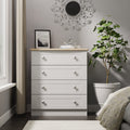 Sussex 4 Drawer Chest of Drawers in Grey Ash & Bardolino Oak - Blythe Living