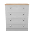 Sussex 4 Drawer Chest of Drawers in Grey Ash & Bardolino Oak - Blythe Living
