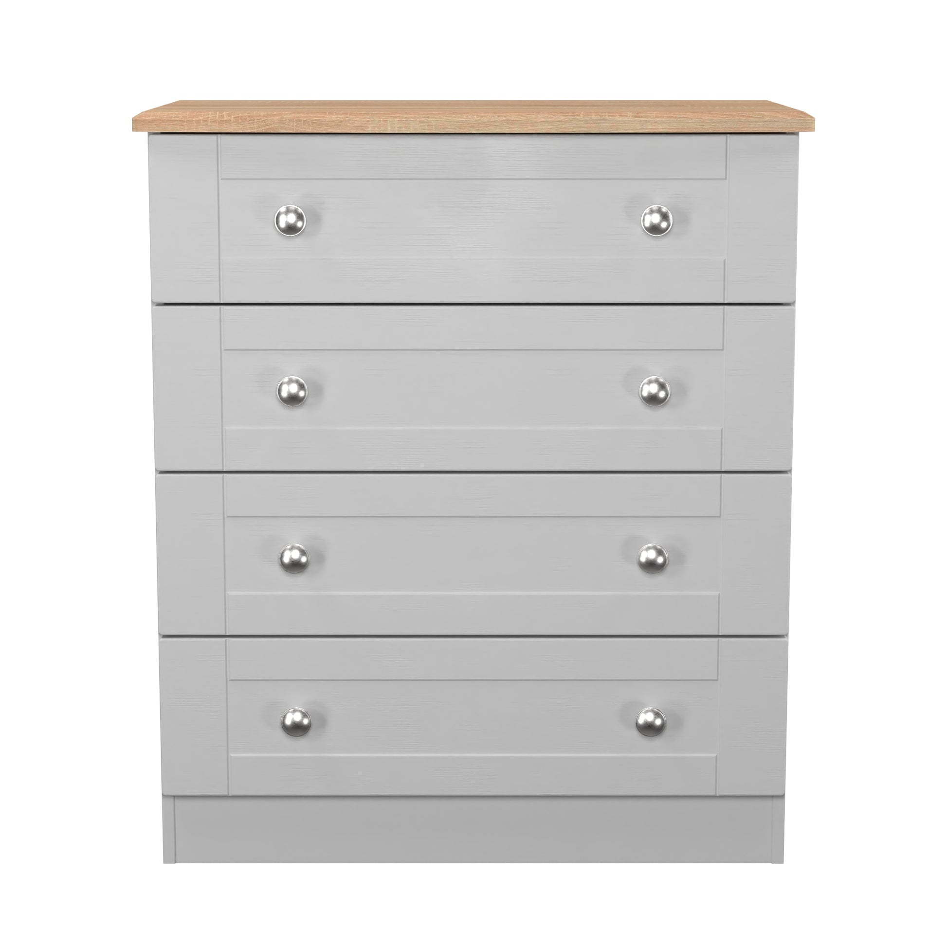 Sussex 4 Drawer Chest of Drawers in Grey Ash & Bardolino Oak - Blythe Living