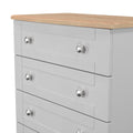 Sussex 4 Drawer Chest of Drawers in Grey Ash & Bardolino Oak - Blythe Living