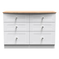 Sussex 6 Drawer Midi Chest in White Ash & Bardolino Oak - Blythe Living