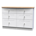 Sussex 6 Drawer Midi Chest in White Ash & Bardolino Oak - Blythe Living