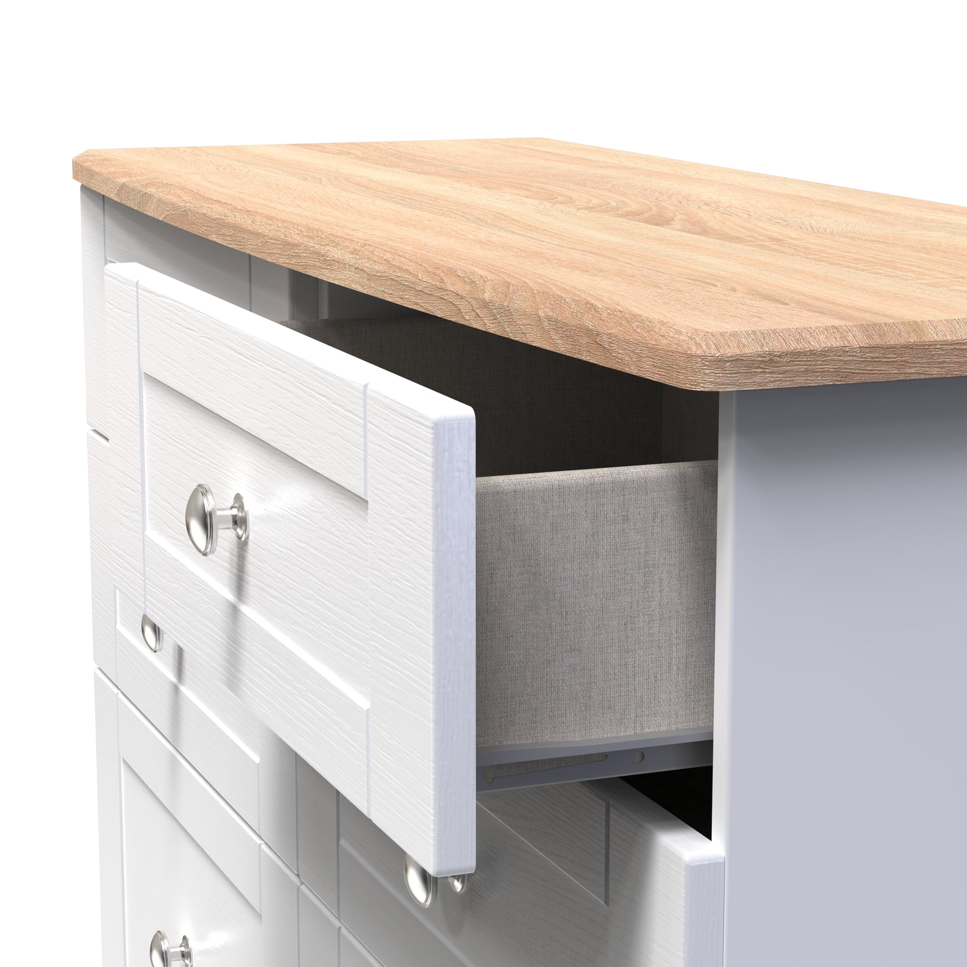 Sussex 6 Drawer Midi Chest in White Ash & Bardolino Oak - Blythe Living