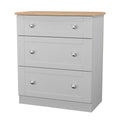 Heavy Wood Sussex 3 Drawer Deep Chest in Grey Ash & Bardolino Oak