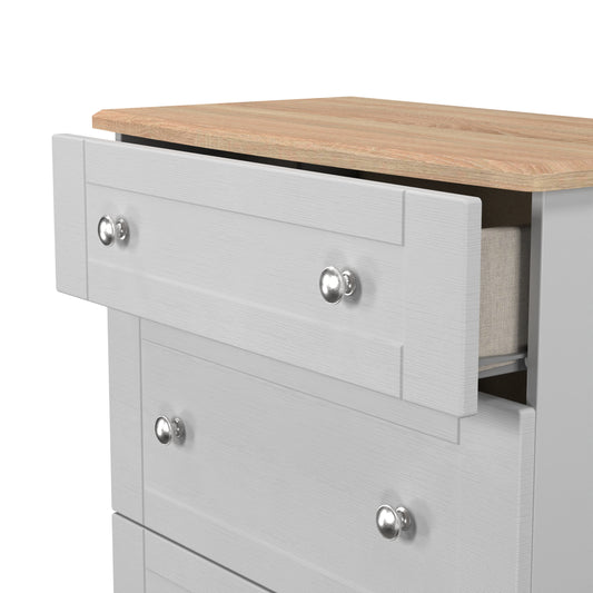 Best Sussex 3 Drawer Deep Chest in Grey Ash & Bardolino Oak