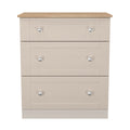 Top quality Sussex 3 Drawer Deep Chest in Kashmir Ash & Bardolino Oak