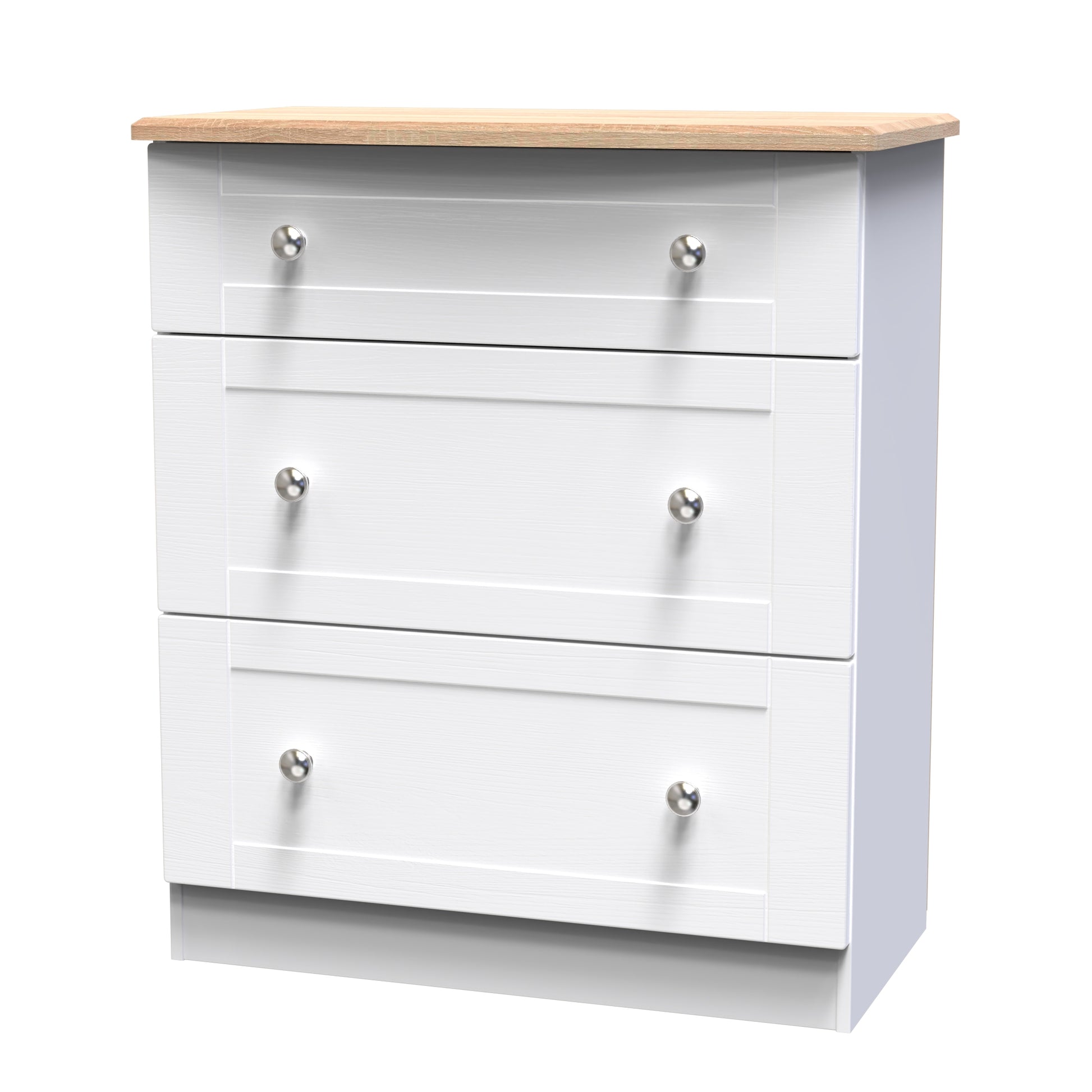 Best quality Sussex 3 Drawer Deep Chest in White Ash & Bardolino Oak