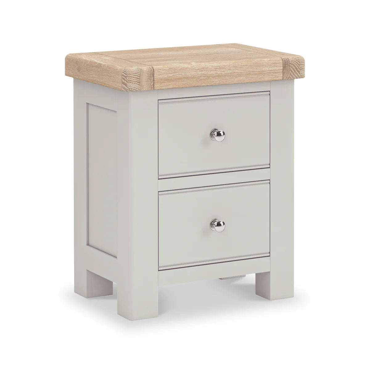Salcombe 2 Drawer Stone Grey Bedside Table