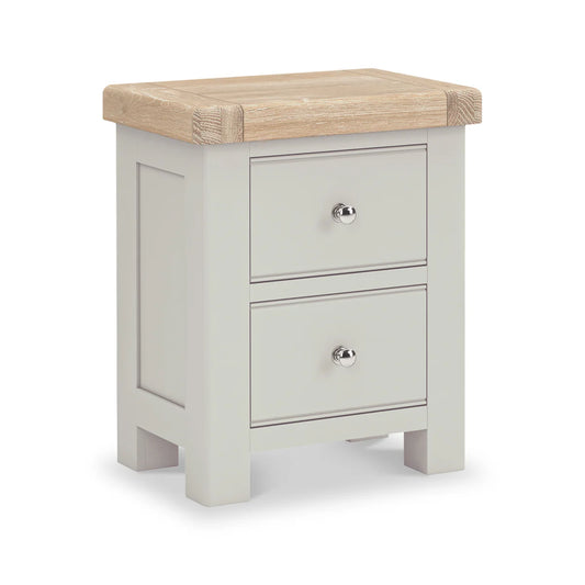 Salcombe 2 Drawer Stone Grey Bedside Table