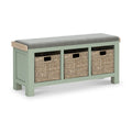 Salcombe Sage Storage Bench with Baskets - Grey Cushion 