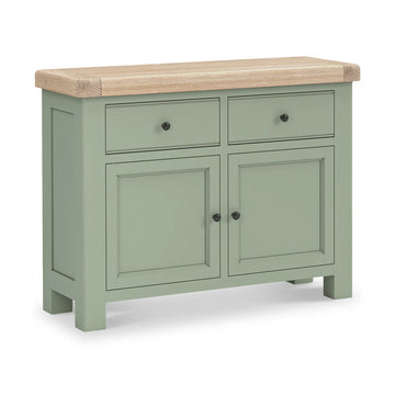 Salcombe Small Sideboard Sage | Rustic Oak Storage Cabinet
