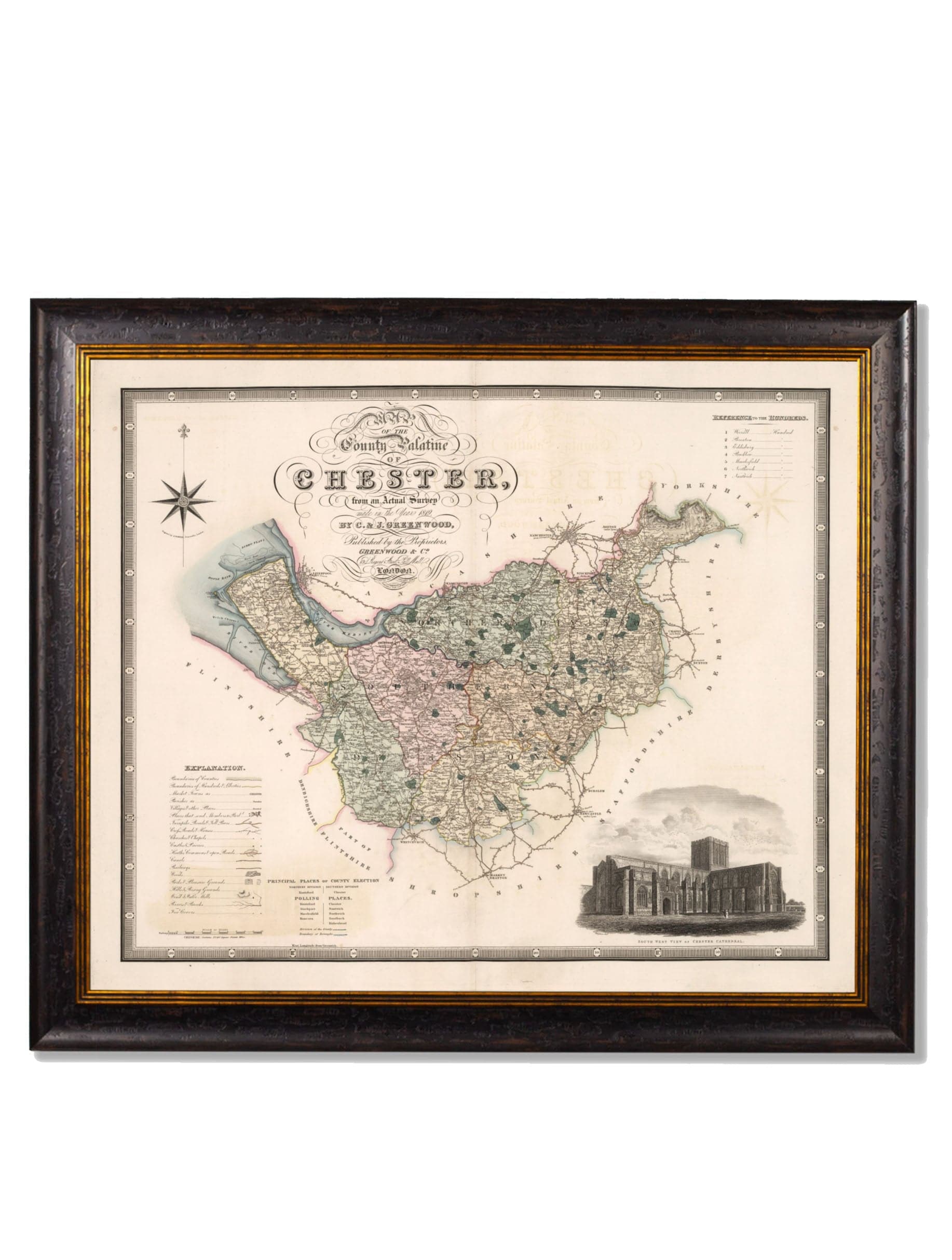 Secure Northumberland c.1830 Vintage Map Print Hand-Assembled in UK