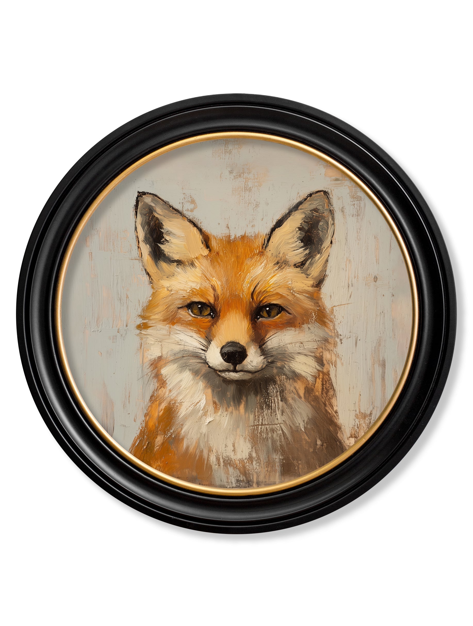 Secure The Fox & The Hare Set of Two Round Framed Woodland Illustrations