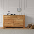 Shop Bergen Oak 3 Over 4 Drawer Chest with rounded edges
