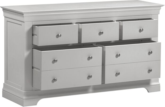 Shop Bordeaux 3+2 Drawer Chest Pebble Grey free UK delivery Blythe Living
